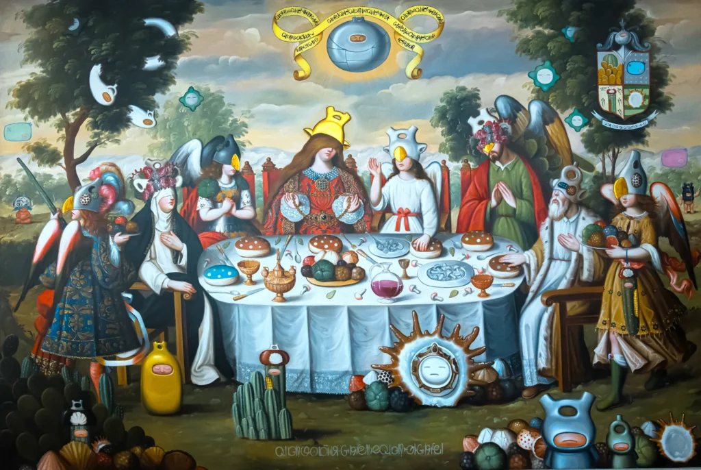 WAKOS La Cena de los Prohibidos — pintura de Rafael Lanfranco